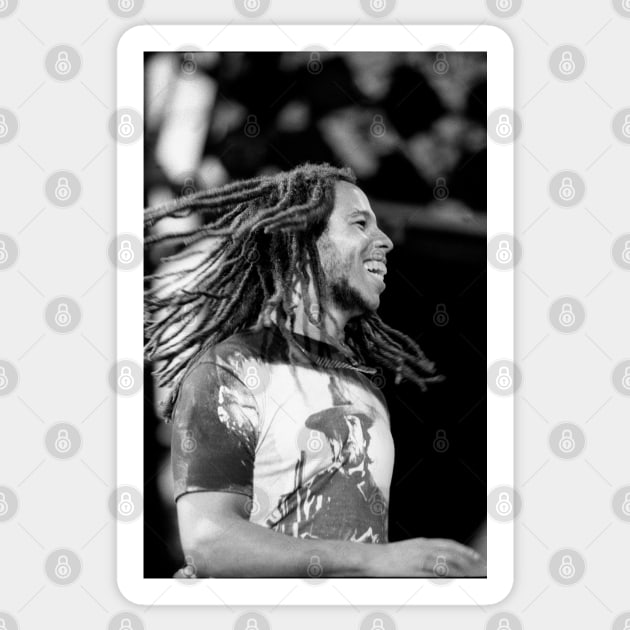 Ziggy Marley BW Photograph Sticker by Concert Photos